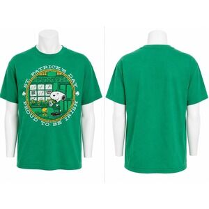 Vintage 80s Artex Snoopy St Patricks Day Shirt Large Green McSnoopys USA Made
